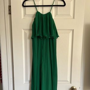Pleated Chiffon Jumpsuit (Green)